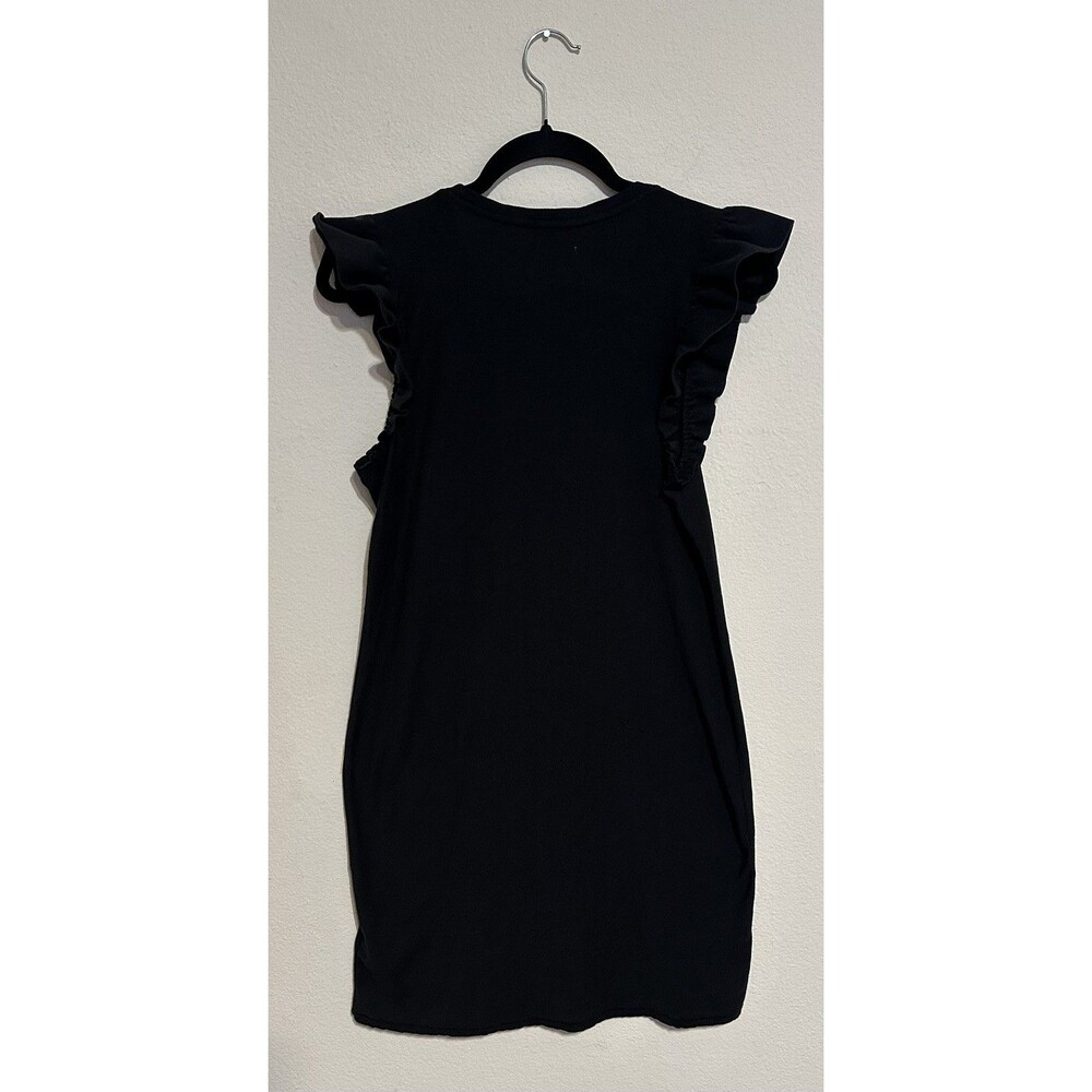 Nation LTD Elliot Fused Ruffle Women’s Dress Black /Dark Gray Size S Pima Cotton - Picture 6 of 13